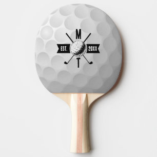 Raquette De Ping Pong Golf Ball Texture & Club Premier Monogramme