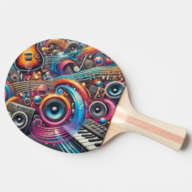 Raquette De Ping Pong Graffiti de musique cool (Côté)
