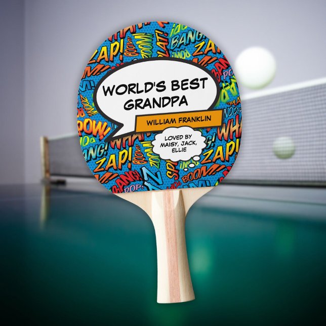 Raquette De Ping Pong Grand-père Grand-Pops Drôle Cool moderne (Grandpa Grandad Pops Funny Modern Cool Ping Pong Paddle)