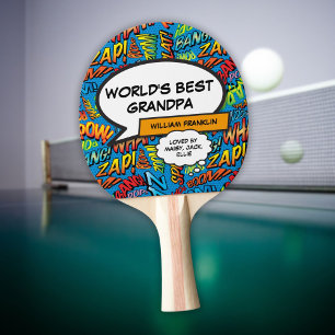Raquette De Ping Pong Grand-père Pops Funny Cool moderne