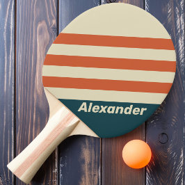 Raquette De Ping Pong Grandes ondes sportives vintages avec nom