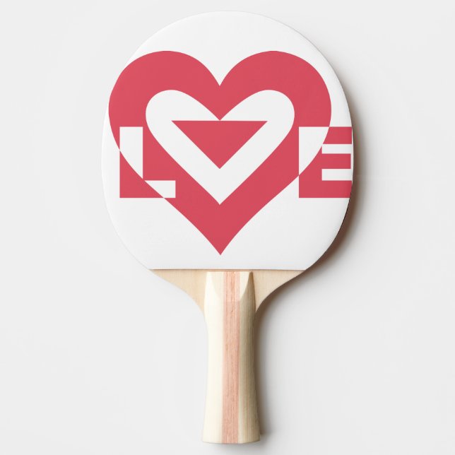 Raquette De Ping Pong Graphique d'amour cool, rose cerise (Devant)