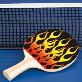 Raquette De Ping Pong Graphiques de flamme jaune orange