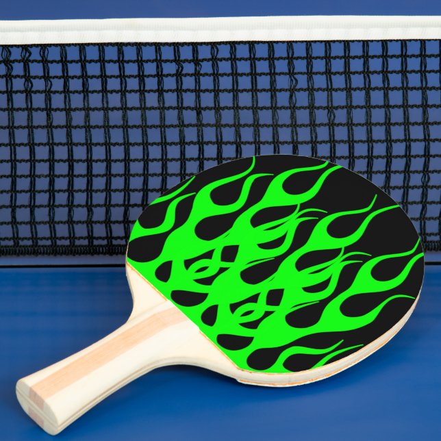 Raquette De Ping Pong Graphiques de Flamme Verte (Insitu)