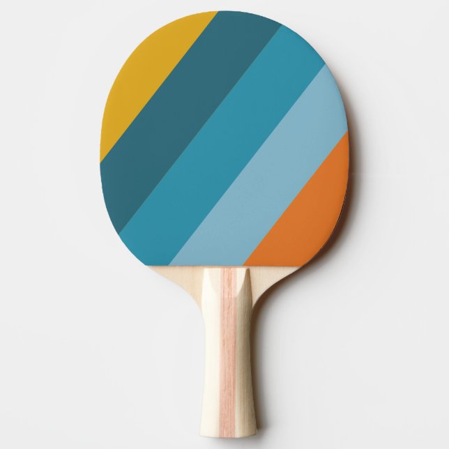 Raquette De Ping Pong Gras rétro jaune strié (Dos)