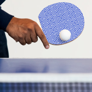 Raquette De Ping Pong Grec Meander Carré clé H Motif bleu