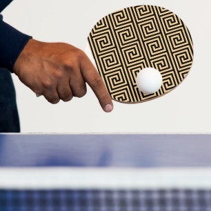 Raquette De Ping Pong Grec Meander Carré Motif principal Brown