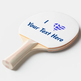 Raquette De Ping Pong Greek Love Flag Heart Personalized