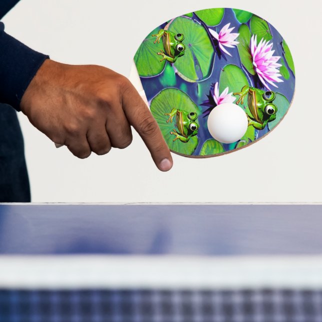 Raquette De Ping Pong Grenouilles Lotus Et Lily Pad (Insitu)