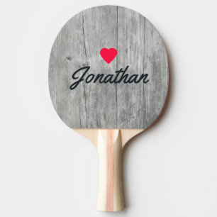 Raquette De Ping Pong Gris Bois Noble Cœur Signature