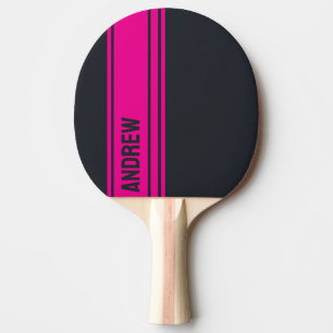 Raquette De Ping Pong Gris et rose solides personnalisables