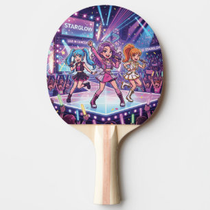 Raquette De Ping Pong Groupe de filles JPop de dessin animé