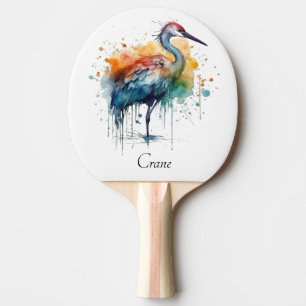Raquette De Ping Pong Grue gracieuse : aquarelle