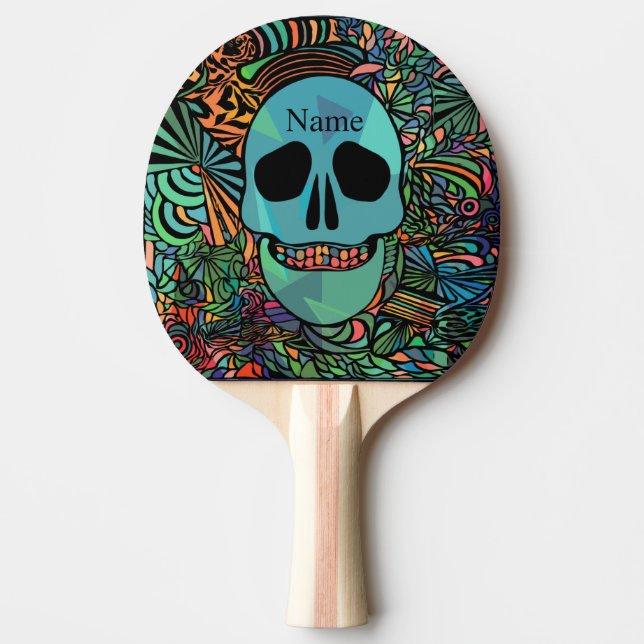 Raquette De Ping Pong Halloween Hippie Skull Thunder_cove (Devant)