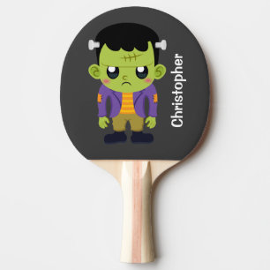 Raquette De Ping Pong Halloween monstre Frankenstein Green