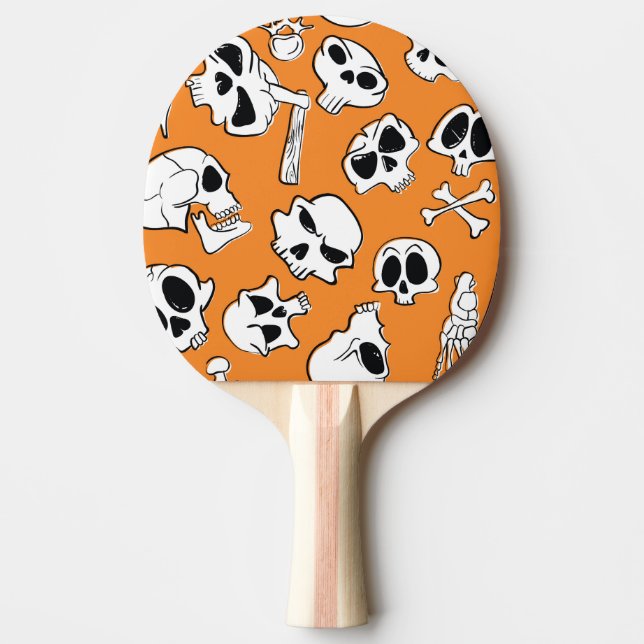 Raquette De Ping Pong Halloween Skulls Bones DoodMotif (Devant)