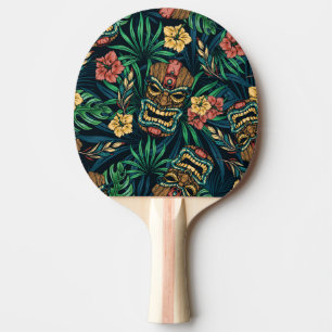 Raquette De Ping Pong Hawaï Tiki Masque Motif tropical
