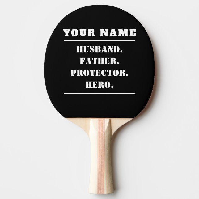Raquette De Ping Pong Héros protecteur père mari personnalisé (Devant)