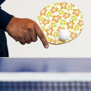 Raquette De Ping Pong Hibiscus jaune, Hibiscus orange, Motif floral
