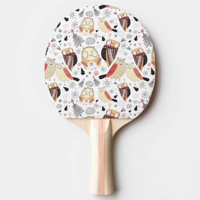 Raquette De Ping Pong Hibou drôle de texture (Devant)