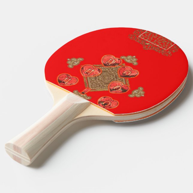 Raquette De Ping Pong HoHoHo J'aime Noël (Devant Angle)