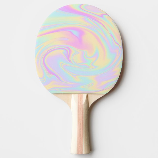 Raquette De Ping Pong Holographique Pastel Arc-en-ciel (Devant)