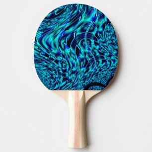 Raquette De Ping Pong illusion métallique et tordue, image bleue à verte