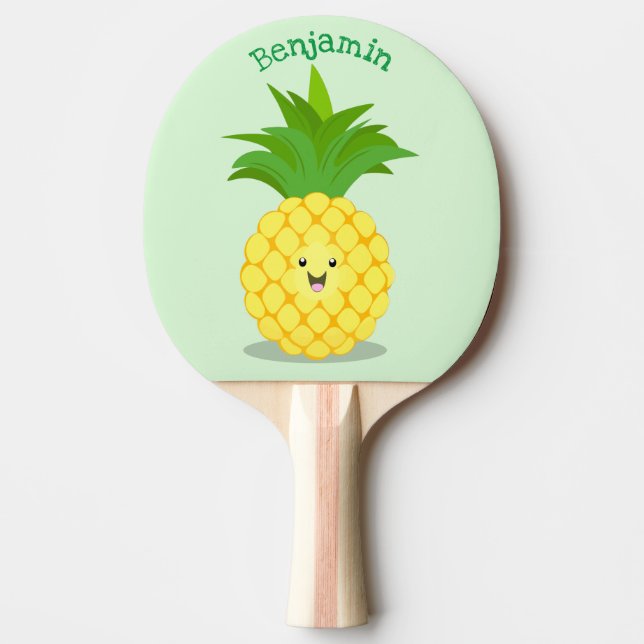 Raquette De Ping Pong Illustration d'ananas mignon (Devant)