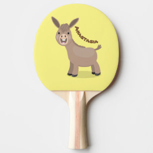 Raquette De Ping Pong Illustration d'âne miniature joyeux