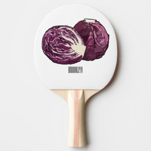 Raquette De Ping Pong Illustration de chou rouge