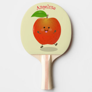 Raquette De Ping Pong Illustration de dessin animé sur la pomme de danse