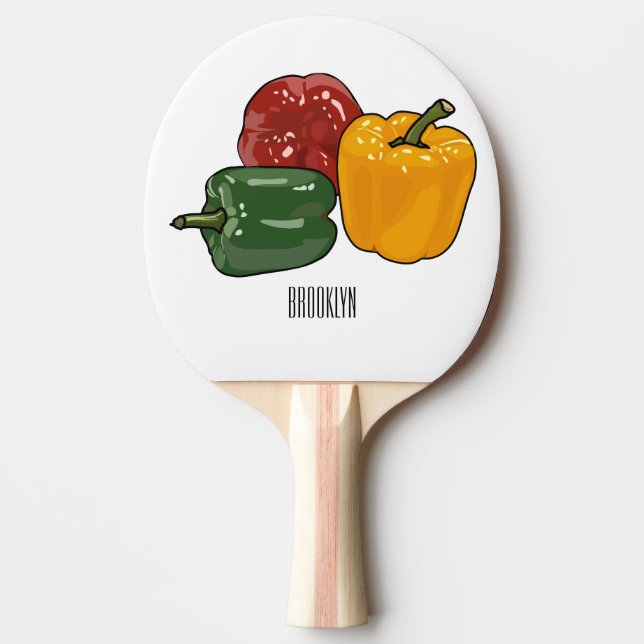 Raquette De Ping Pong Illustration de dessin de Capsicum (Devant)
