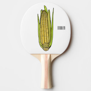 Raquette De Ping Pong Illustration de dessin sur le maïs