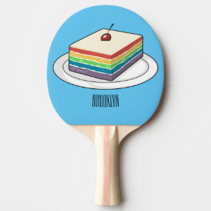 Raquette De Ping Pong Illustration de gâteau arc-en-ciel