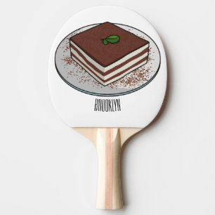 Raquette De Ping Pong Illustration de gâteau de Tiramisu