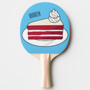 Raquette De Ping Pong Illustration de gâteau en velours rouge