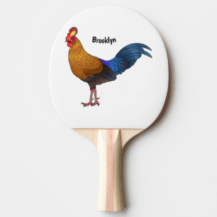 Raquette De Ping Pong Illustration de la caricature d'oiseaux de jungle 