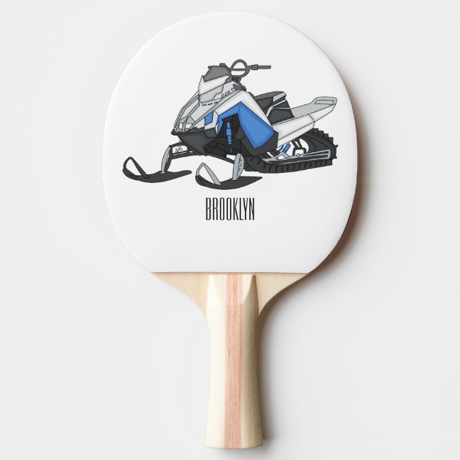 Raquette De Ping Pong Illustration de motoneige (Devant)