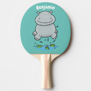 Raquette De Ping Pong Illustration de saut en hippo mignon
