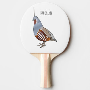 Raquette De Ping Pong Illustration d'oiseau de caille de montagne