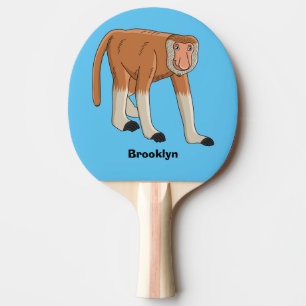 Raquette De Ping Pong Illustration drôle de singe proboscis