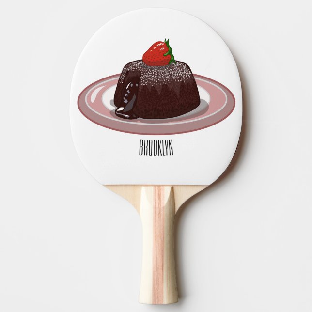 Raquette De Ping Pong Illustration du gâteau de lave au chocolat (Devant)