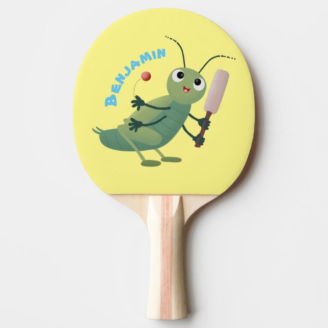 Raquette De Ping Pong Illustration d'un insecte du cricket vert mou (Devant)