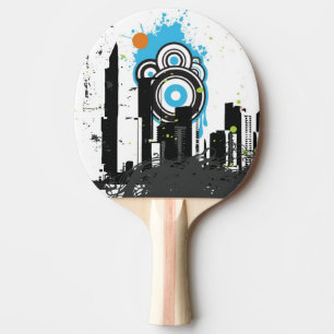 Raquette De Ping Pong Illustration d'un paysage urbain sale