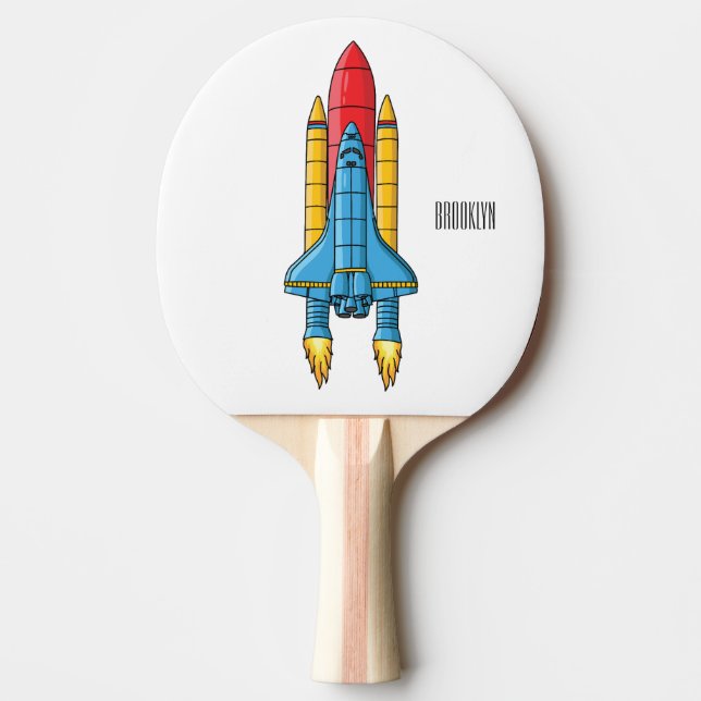 Raquette De Ping Pong Illustration d'un vaisseau de fusées (Devant)
