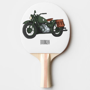 Raquette De Ping Pong Illustration d'une moto de croiseur militaire