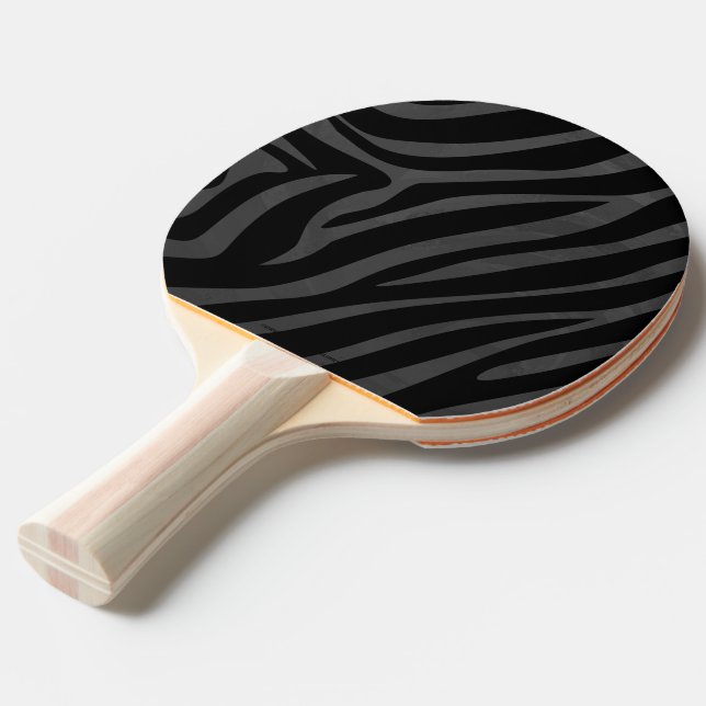 Raquette De Ping Pong Impression noire et grise Zebra (Devant Angle)