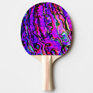 Raquette De Ping Pong Iridescente Métallique Marbré Bleu Vert Violet Ros