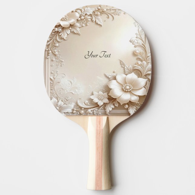 Raquette De Ping Pong Ivory Flowers Ping Pong Paddle (Devant)