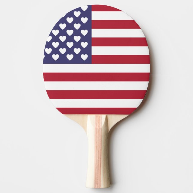 RAQUETTE DE PING PONG J'AIME LES ÉTATS-UNIS D'AMÉRIQUE (Devant)